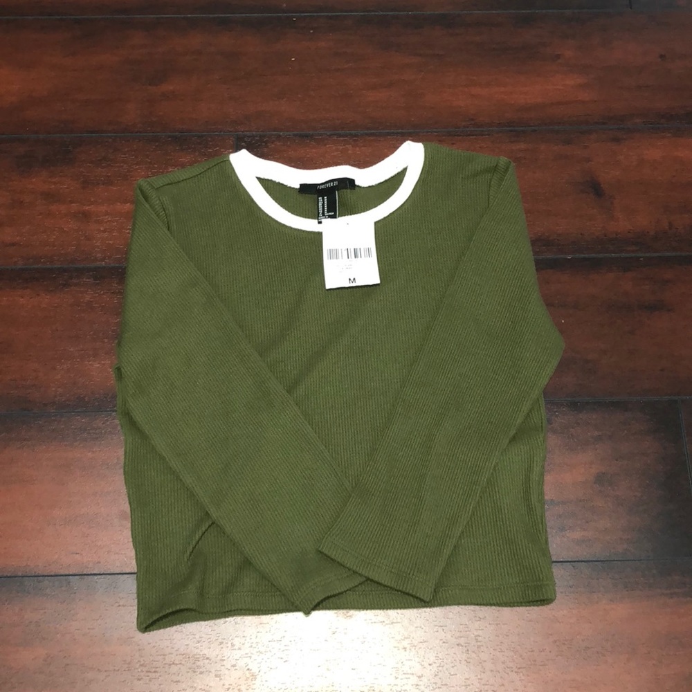 Army green cropped top from forever 21